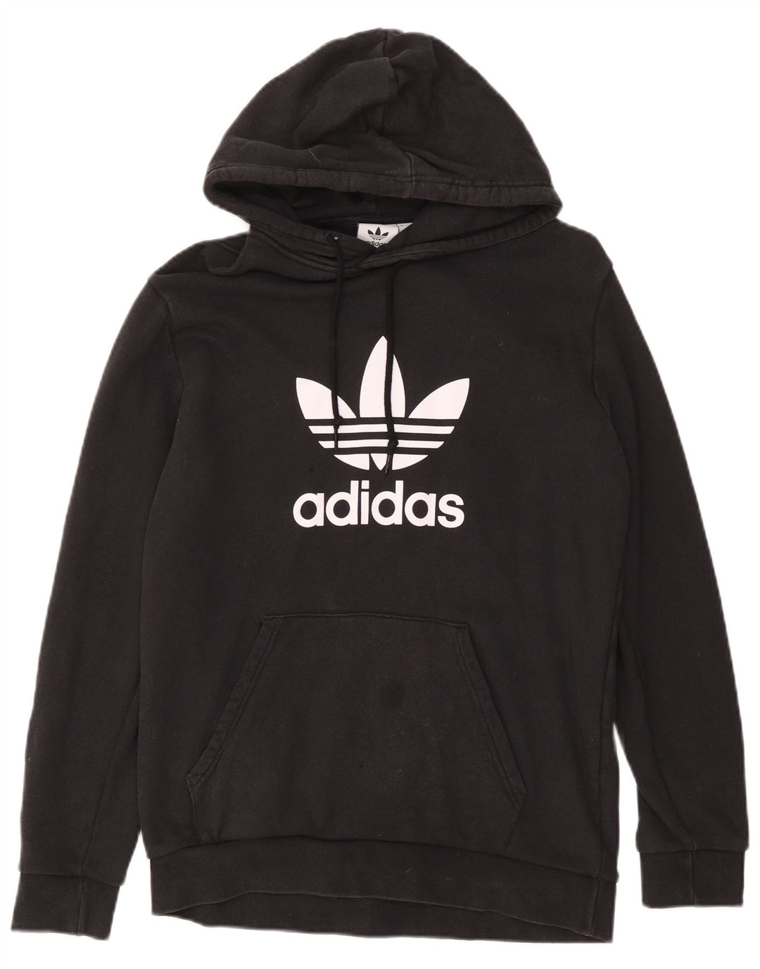 Adidas Mens Graphic Hoodie Jumper Medium Black Cotton