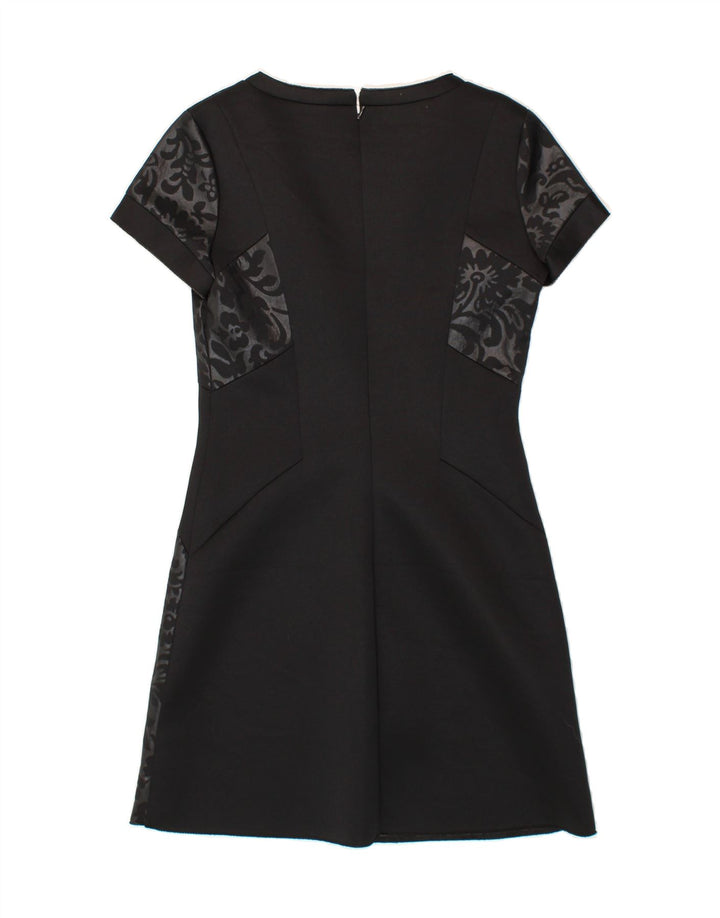 SISLEY Womens Sheath Dress UK 12 Medium Black Floral Vintage Sisley and Second-Hand Sisley from Messina Hembry 