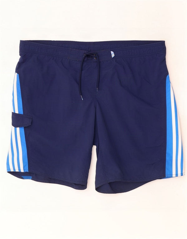 Adidas Mens Swimming Shorts XL Navy Blue Colourblock Nylon