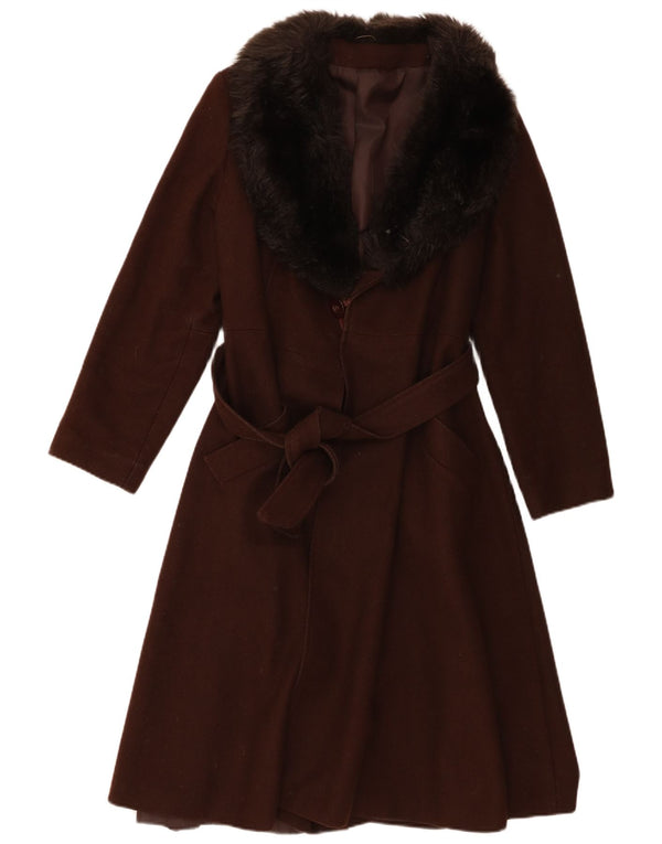 Vintage Womens Overcoat UK 14 Medium  Brown Wool