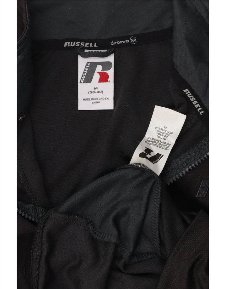 RUSSELL ATHLETIC Mens Tracksuit Top Jacket UK 38/40 Medium Black