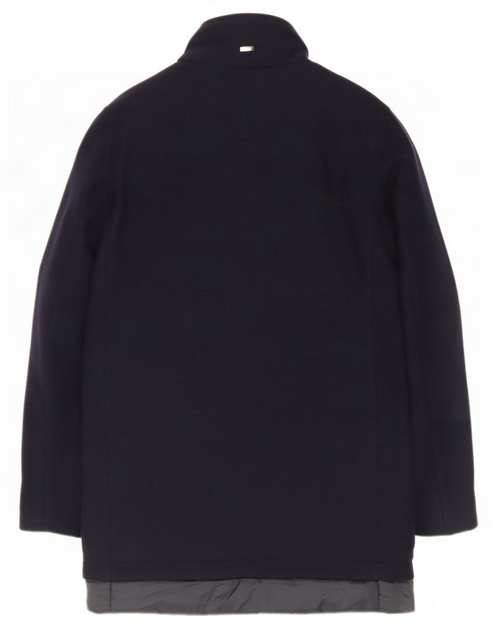 Herno Mens Overcoat IT 44 XS Navy Blue Wool