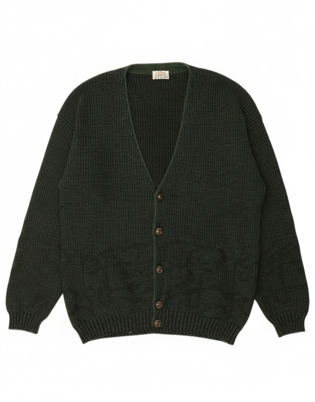Vintage Mens Cardigan Sweater Large Green
