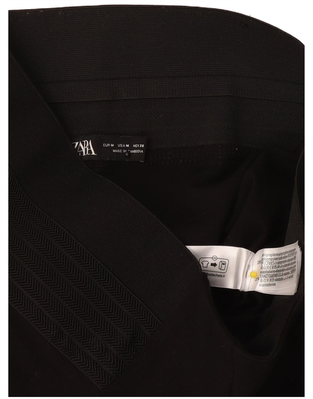 Zara Womens Leggings UK 12 Medium Black Polyester