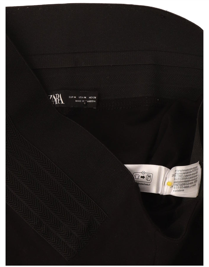 Zara Womens Leggings UK 12 Medium Black Polyester