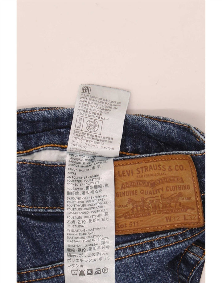 Levi's Mens 511 Slim Jeans W32 L32 Navy Blue Cotton