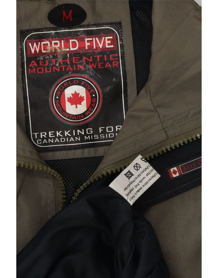 VINTAGE Mens Rain Jacket UK 38 Medium Khaki Polyester
