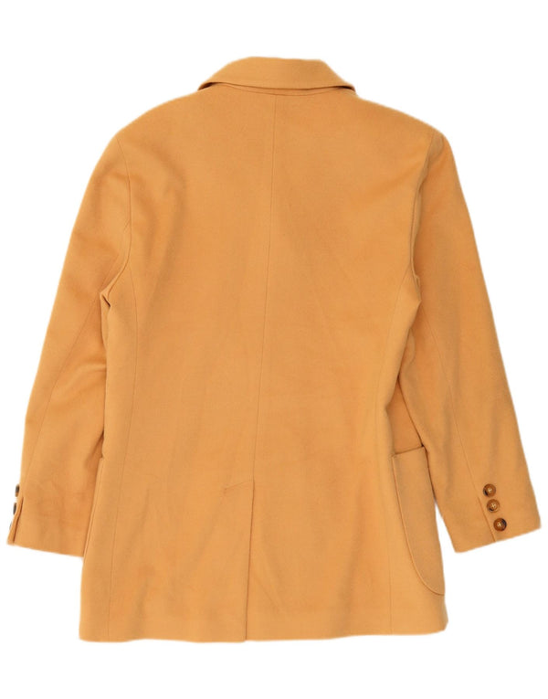 HENRY WHITE Womens 3 Button Blazer Jacket UK 14 Large Beige Wool