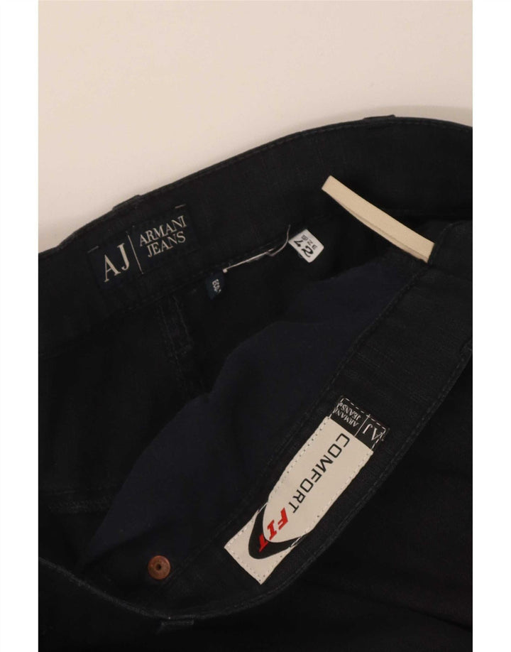 Armani Mens Straight Casual Trousers W42 L30 Black