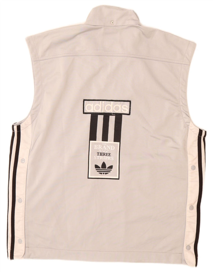 Adidas Mens Three Stripes Graphic Tracksuit Top Jacket UK 36/38 Small Grey