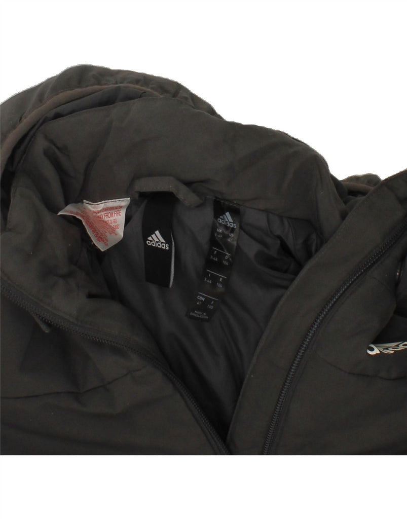 ADIDAS Boys Hooded Padded Jacket 3-4 Years Grey Polyester Vintage Adidas and Second-Hand Adidas from Messina Hembry 
