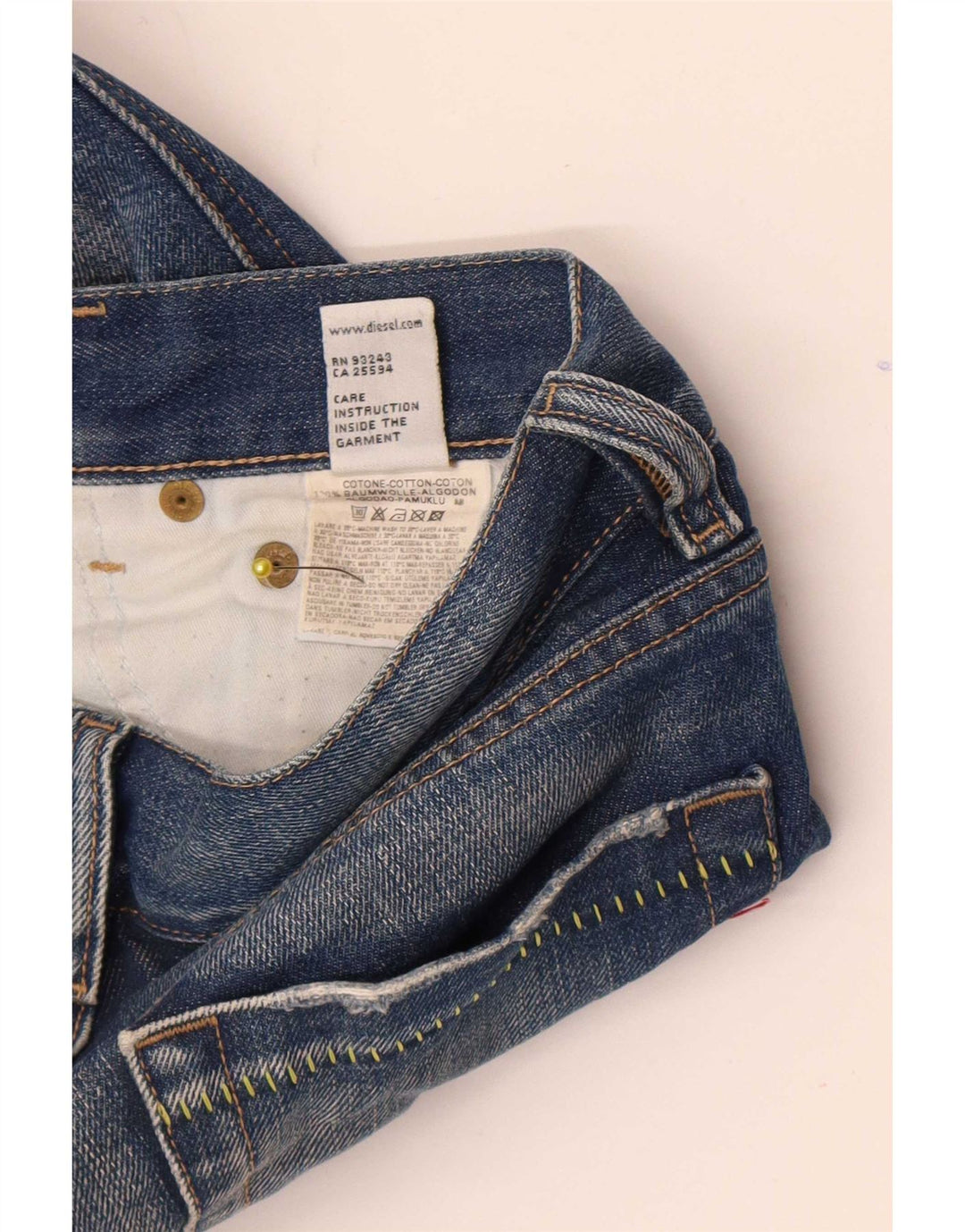 Diesel Womens Flared Jeans W26 L32 Blue Cotton