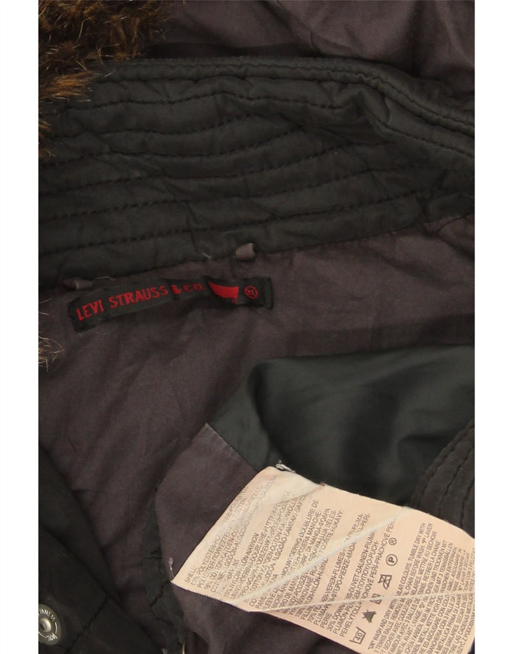Levi's Mens Hooded Padded Jacket UK 42 XL Black Polyester