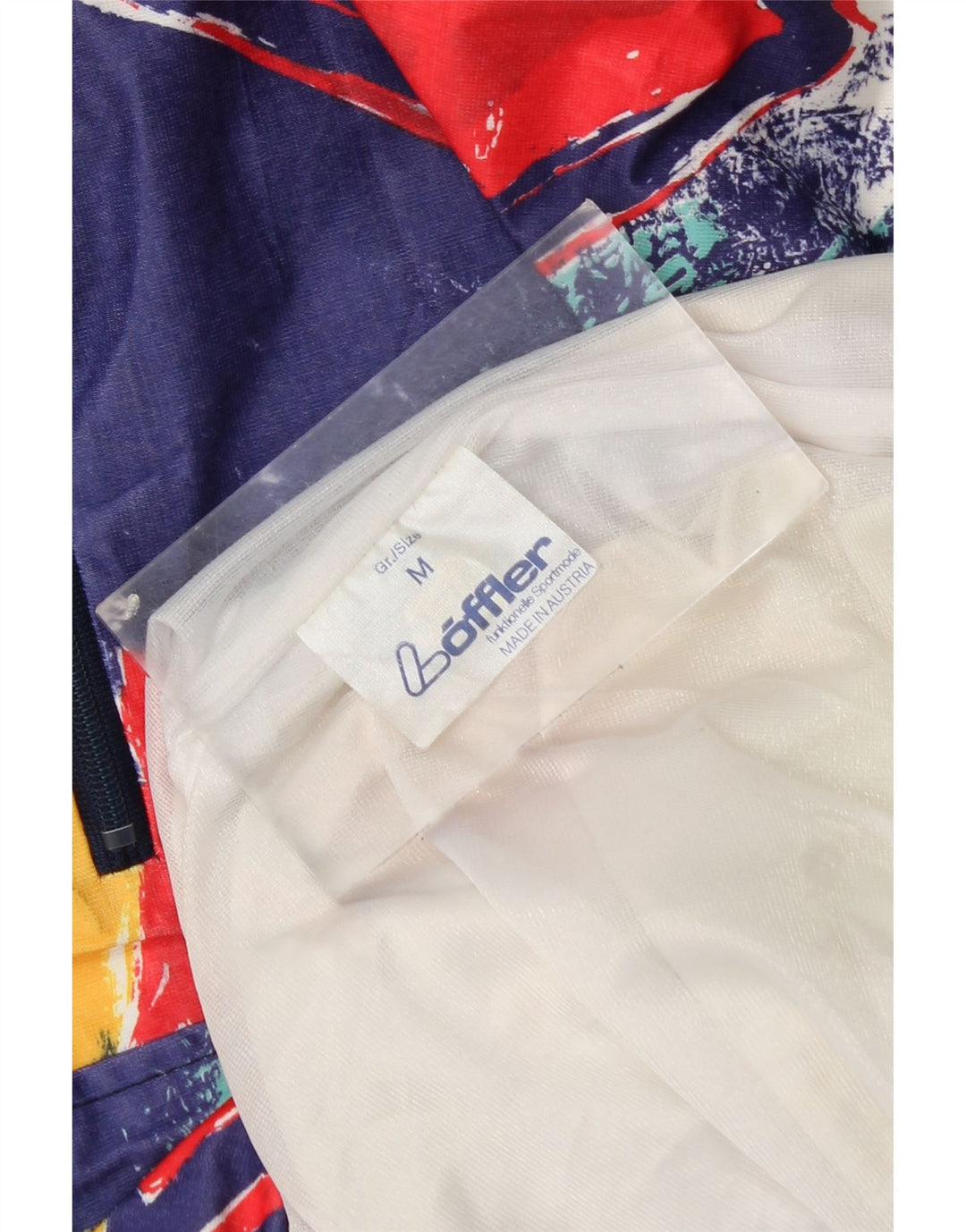 Loffler Mens Hooded Rain Jacket UK 38 Medium Multicoloured Geometric