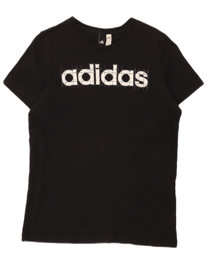 Adidas Mens Graphic T-Shirt Top Medium Black Cotton