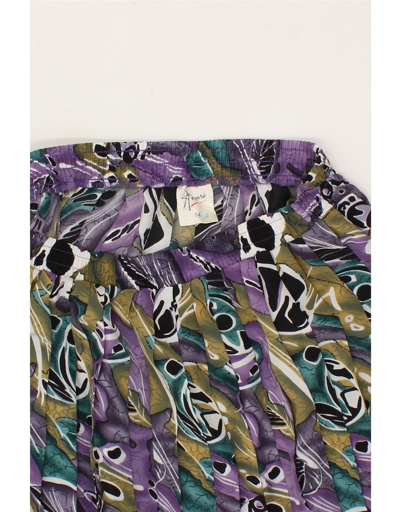 VINTAGE Womens Abstract Pattern A-Line Skirt UK 14 Medium W30  Purple Vintage Vintage and Second-Hand Vintage from Messina Hembry 