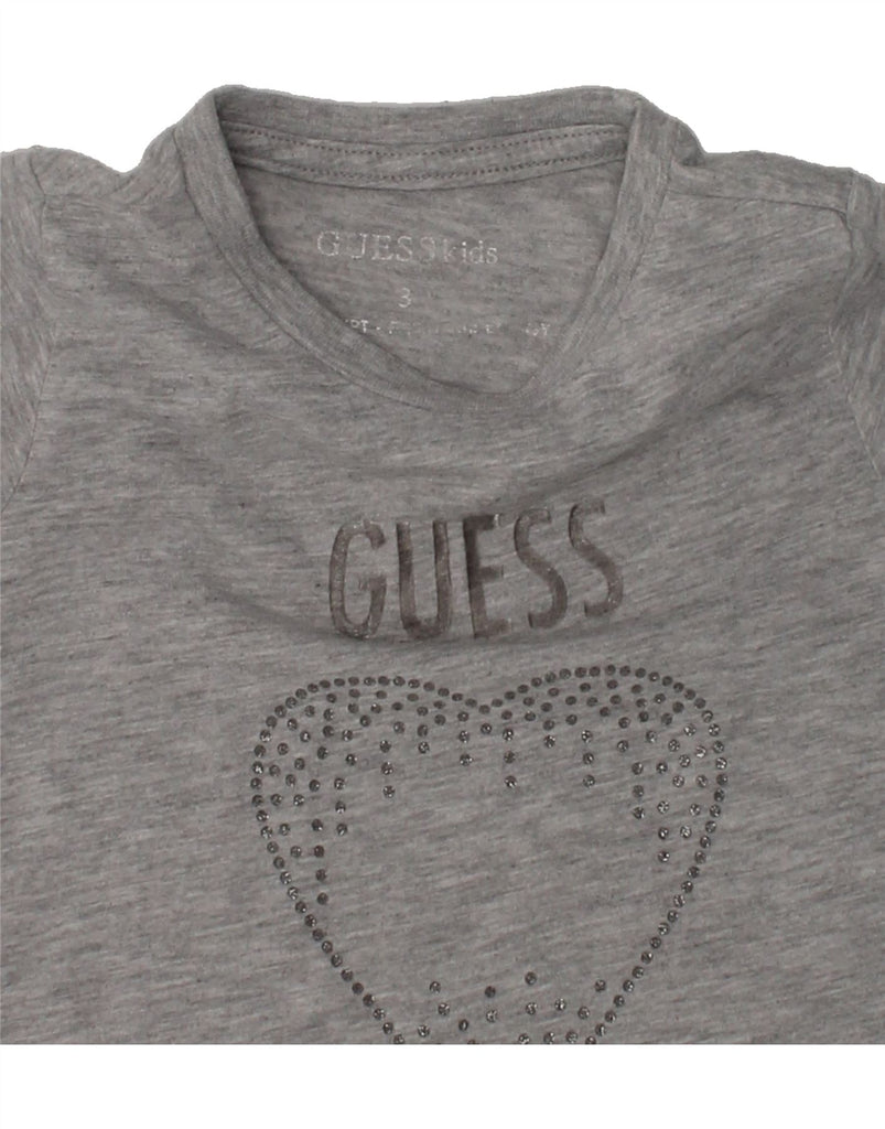 GUESS Girls Graphic T-Shirt Top 2-3 Years Grey Cotton | Vintage Guess | Thrift | Second-Hand Guess | Used Clothing | Messina Hembry 