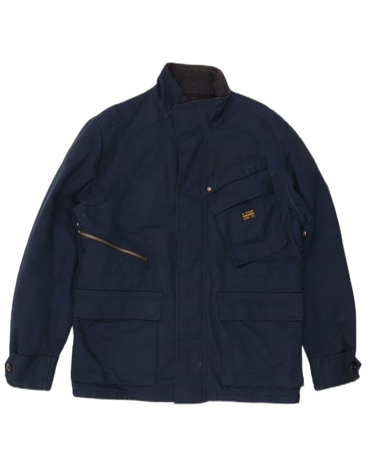 G-Star Mens Utility Jacket UK 44 2XL Navy Blue Nylon