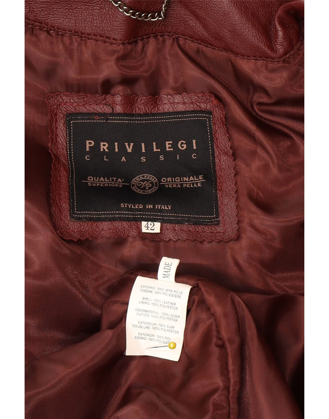 Privilegi Womens Hooded Oversized Coat IT 42 Medium Burgundy