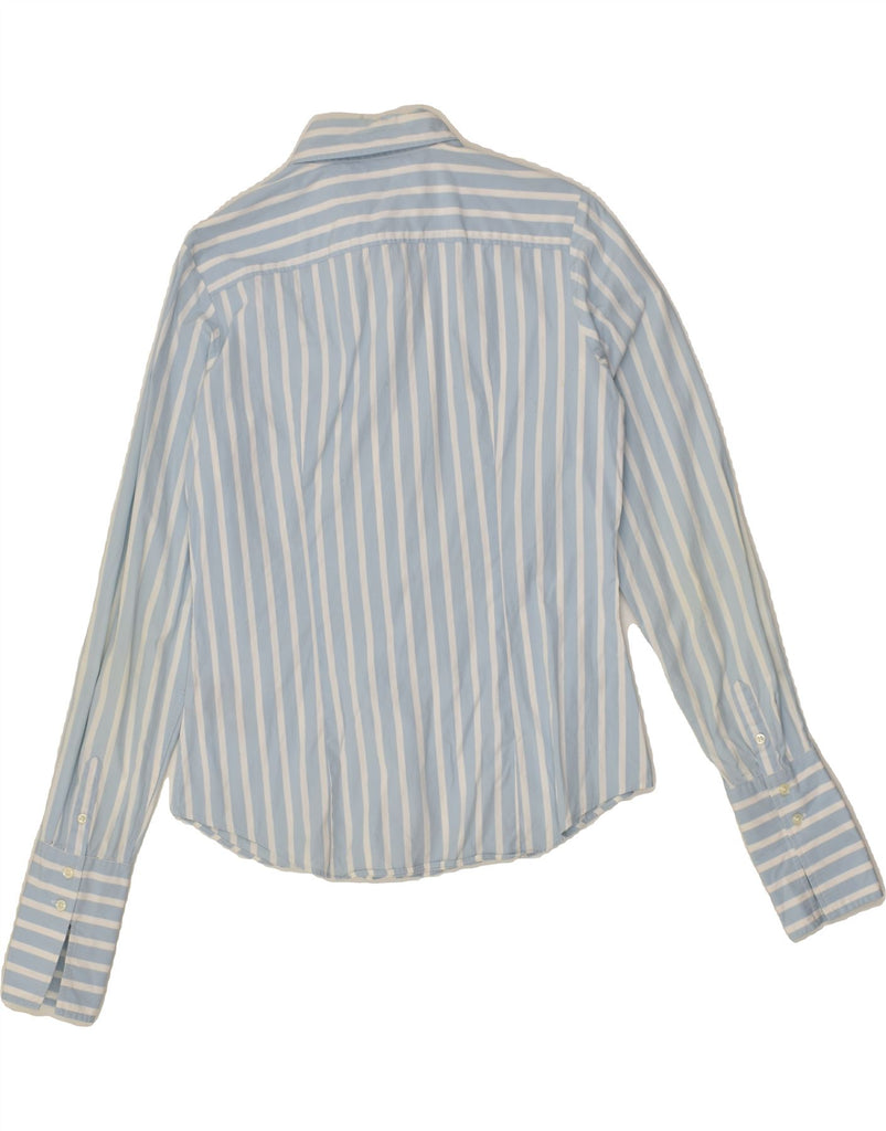 TOMMY HILFIGER Womens Stretch Shirt US 10 Large Blue Striped Cotton | Vintage Tommy Hilfiger | Thrift | Second-Hand Tommy Hilfiger | Used Clothing | Messina Hembry 