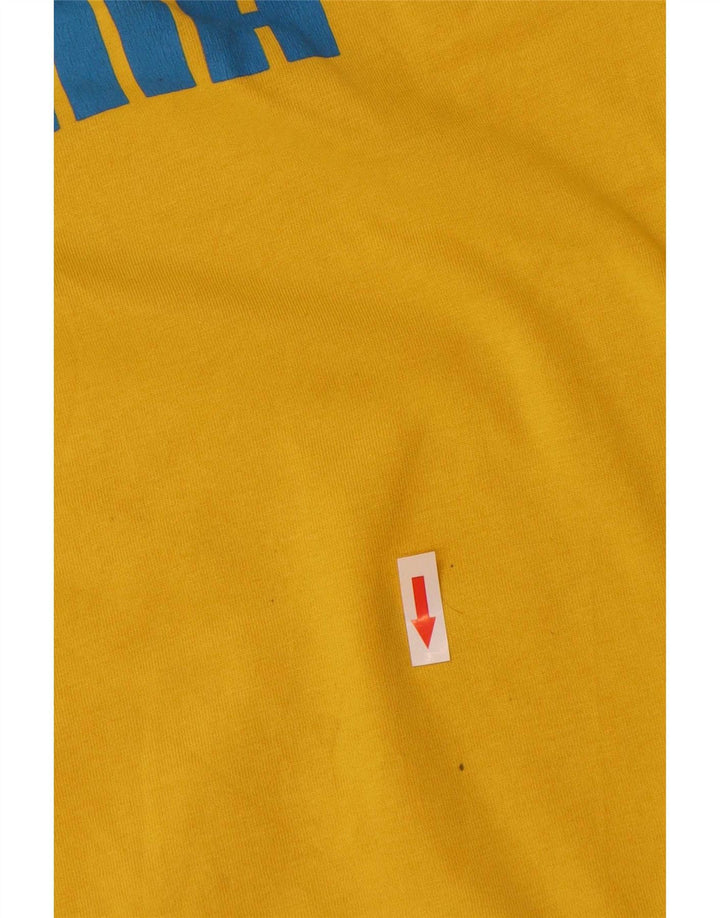 Puma Mens Graphic T-Shirt Top Small Yellow