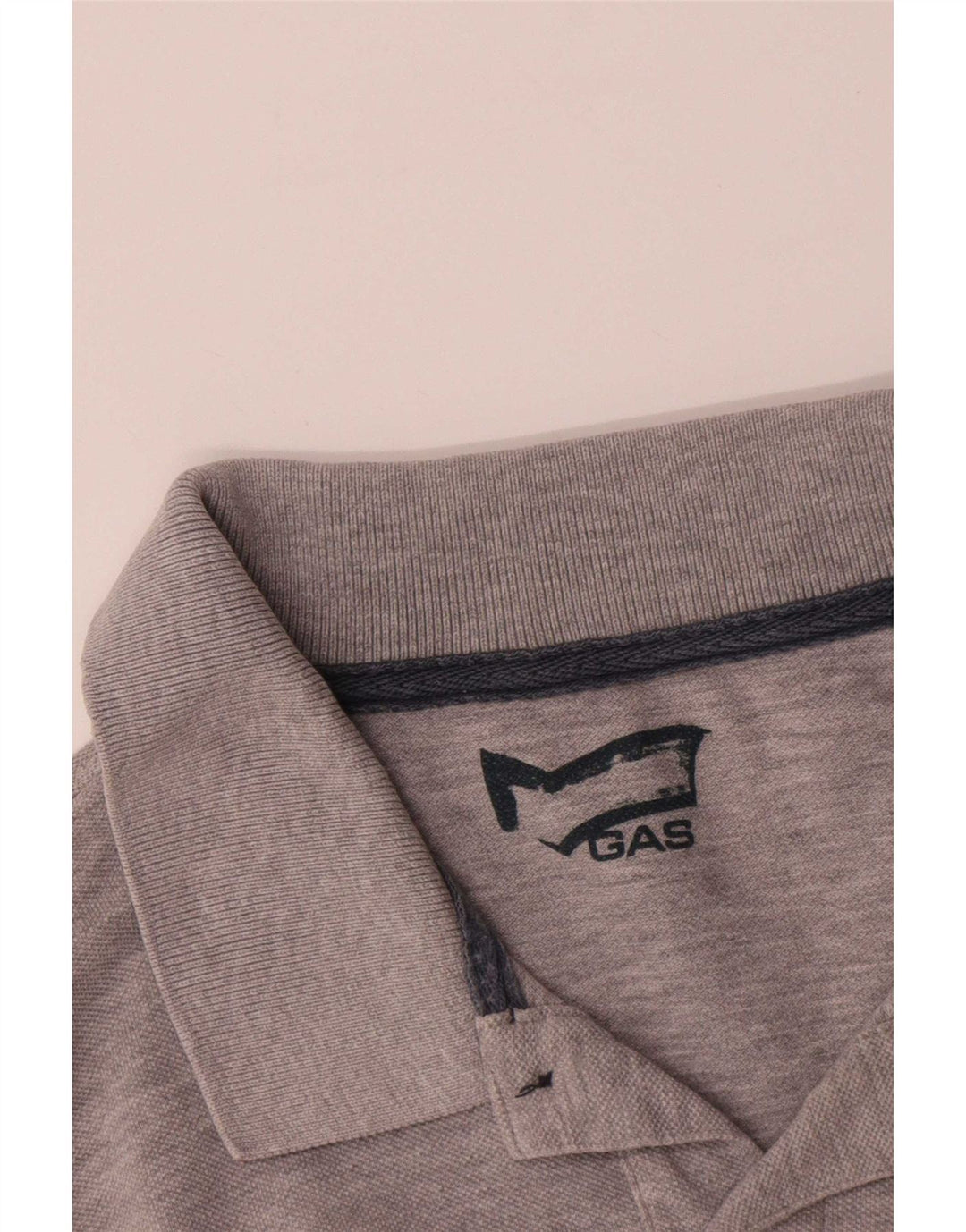 Gas Mens Polo Shirt Medium Grey Flecked Cotton