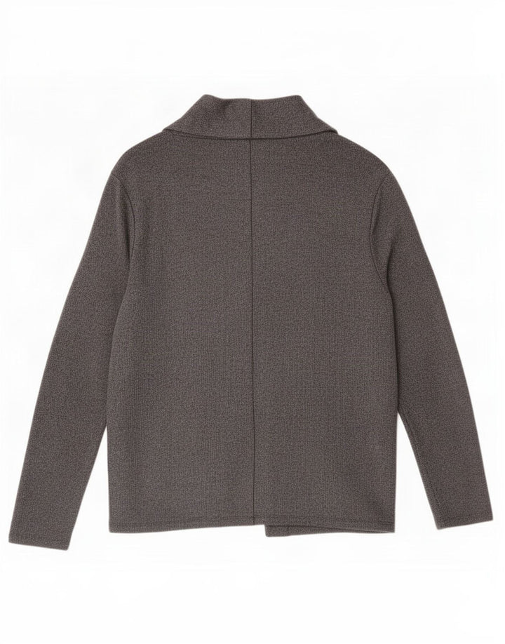 Zara Mens Open Cardigan Sweater XL Grey Cotton