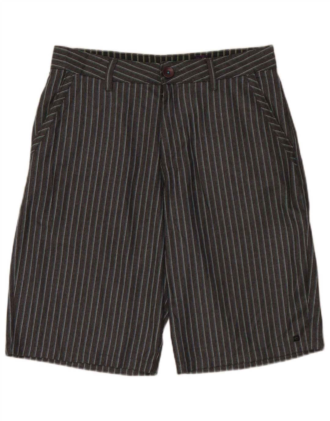 Rip Curl Mens Chino Shorts W32 Medium Grey Striped Polyester