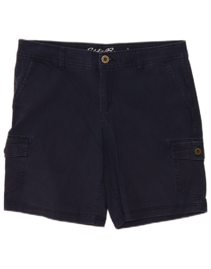 Eddie Bauer Womens Cargo Shorts US 10 Large W34 Navy Blue Cotton