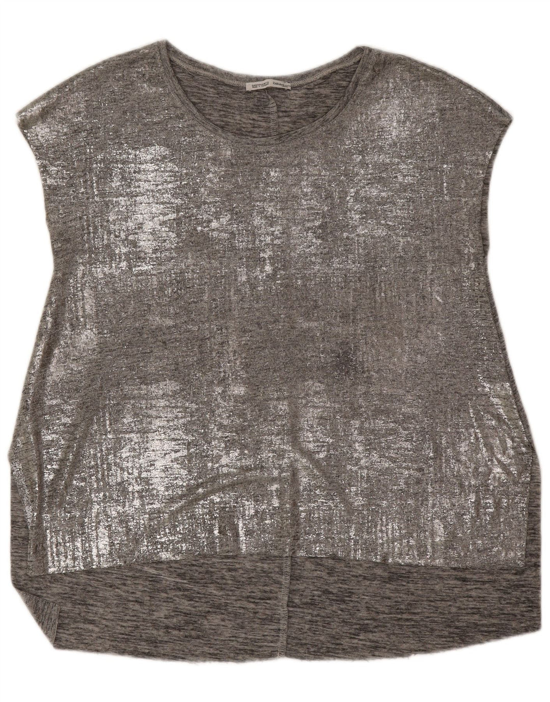 Zara Womens Sleeveless Blouse Top UK 14 Medium Grey