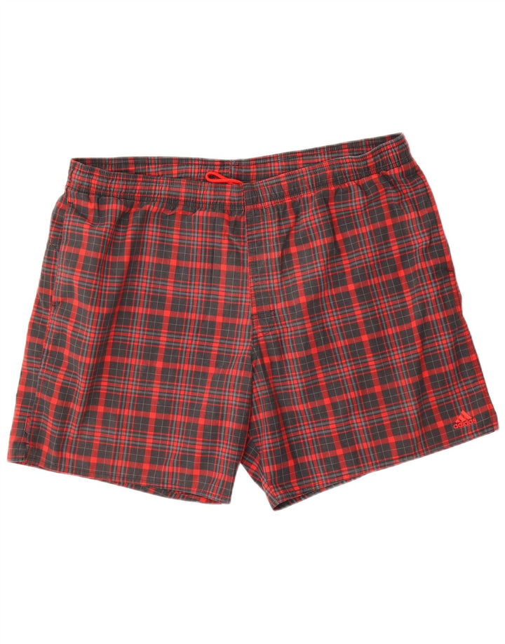 Adidas Mens Swimming Shorts XL  Red Check Polyester