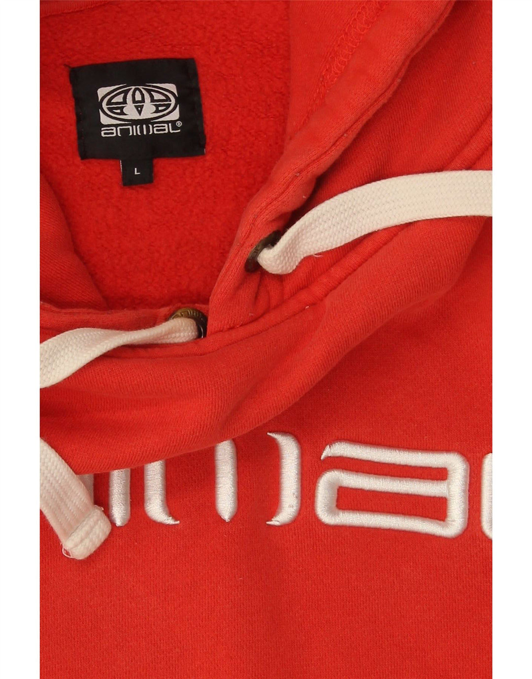 Animal Mens Graphic Hoodie Jumper Large Red