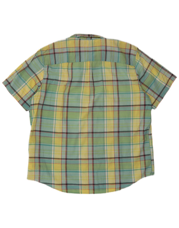 Timberland Mens Short Sleeve Regular Fit Shirt 2XL Green Check Cotton