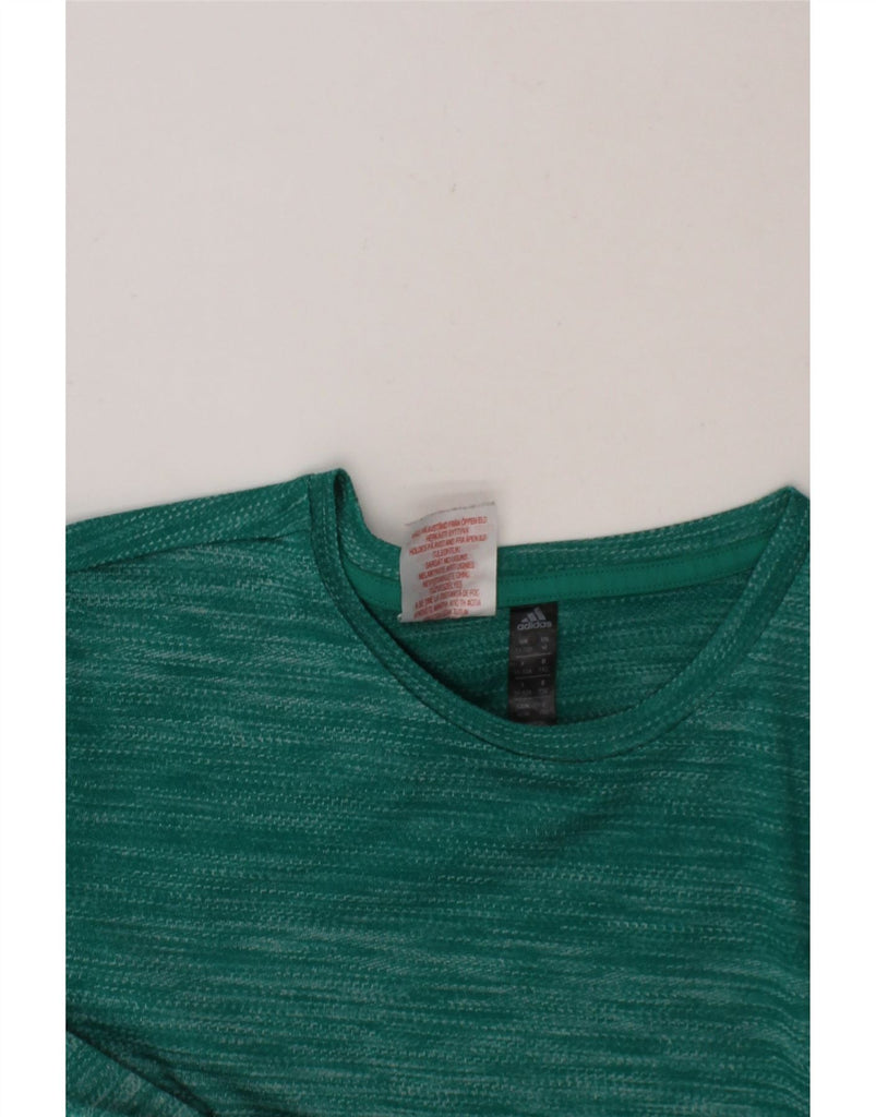 ADIDAS Boys Aeroready T-Shirt Top 11-12 Years Green Flecked Polyester Vintage Adidas and Second-Hand Adidas from Messina Hembry 