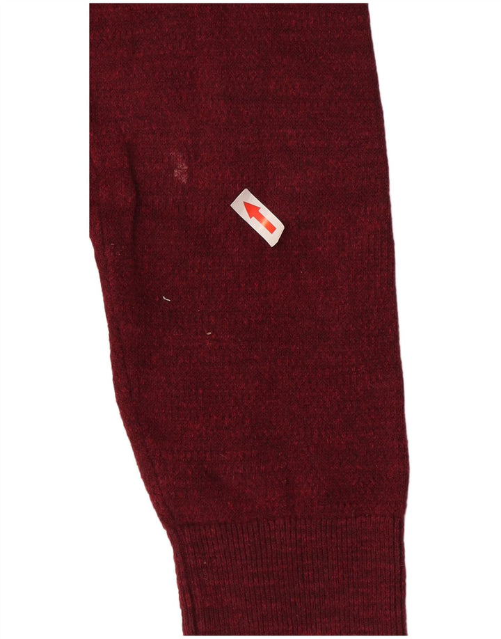 Marks & Spencer Mens Crew Neck Jumper Sweater Medium Burgundy Cotton