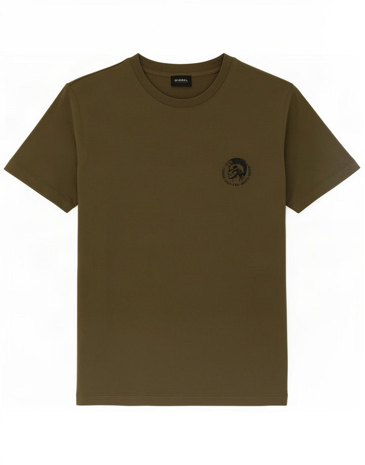 Diesel Mens T-Shirt Top Medium Khaki Cotton