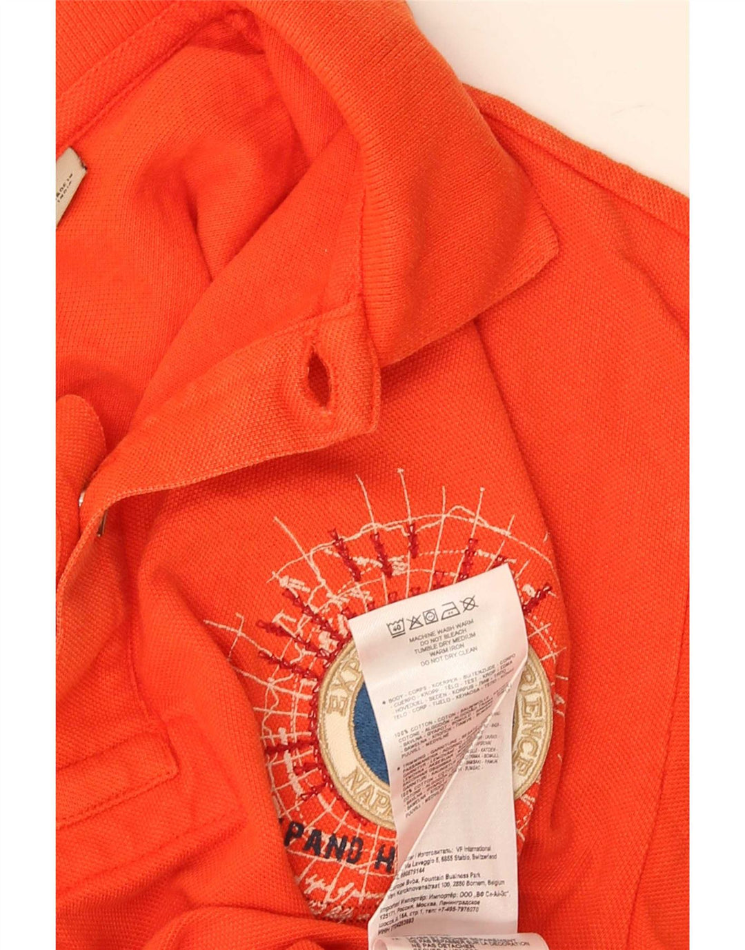 Napapijri Mens Graphic Polo Shirt Medium Orange Cotton