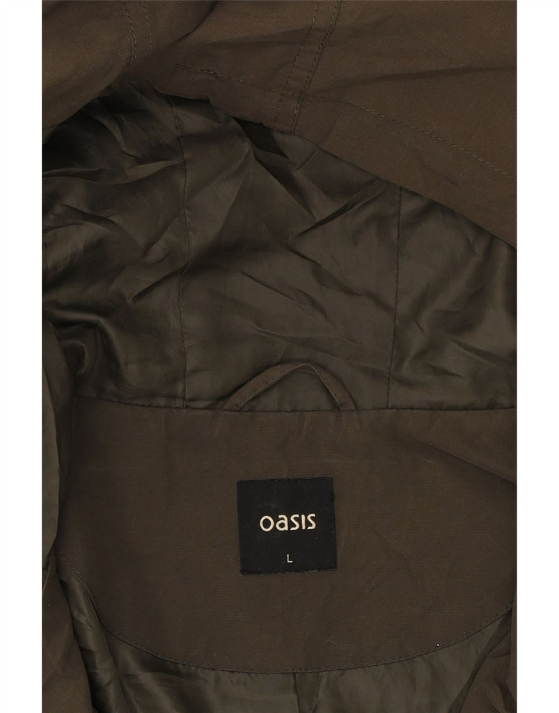 OASIS Womens Hooded Parka Jacket UK 16 Large Brown Polyester Vintage Oasis and Second-Hand Oasis from Messina Hembry 