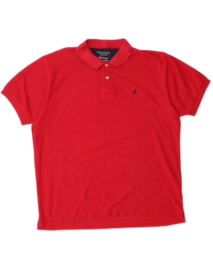 NAUTICA Mens Polo Shirt 2XL Red Cotton