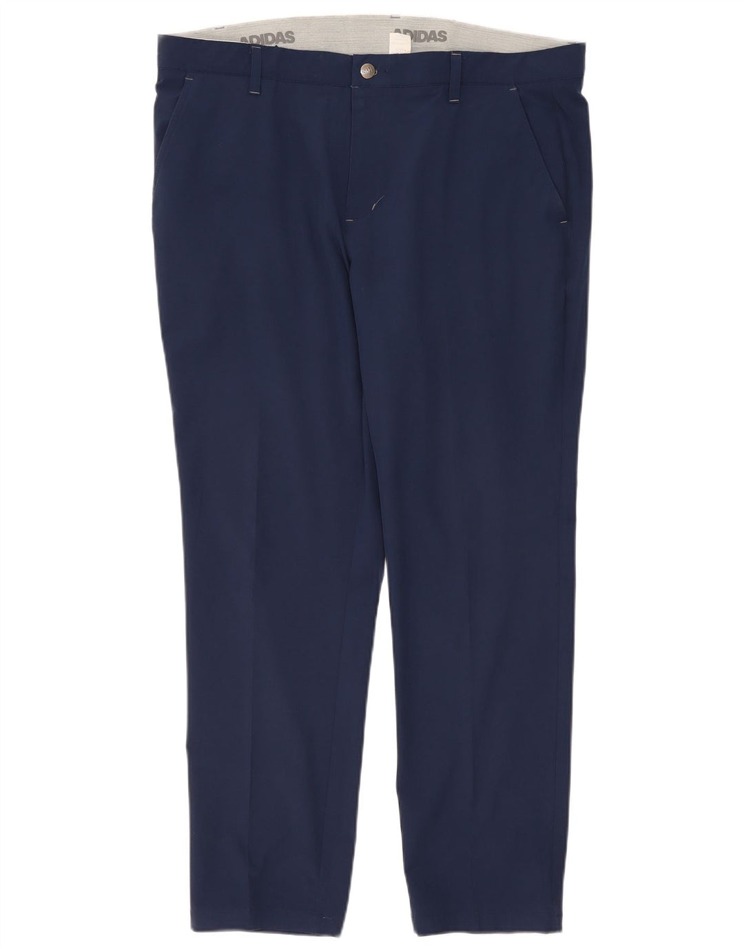 Adidas Mens Slim Chino Trousers W38 L30 Navy Blue Polyester