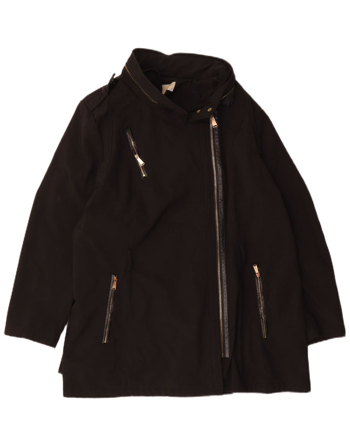 Michael Kors Womens Oversized Military Jacket UK 20 2XL Black Polyester