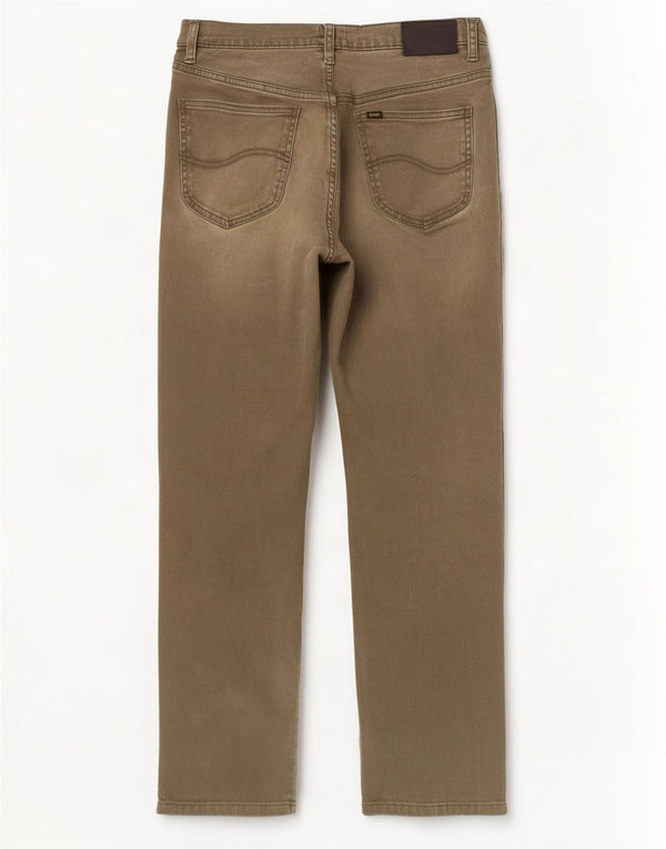 Lee Mens Rider Slim Straight Jeans W32 L32 Khaki Cotton