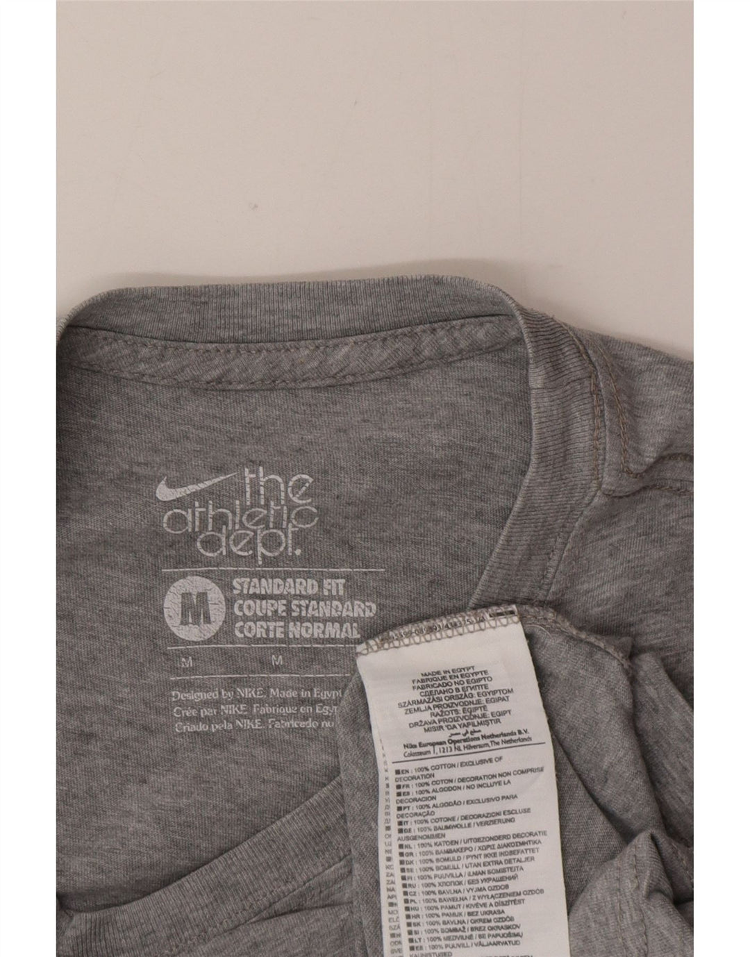 Nike Mens Standard Fit Graphic T-Shirt Top Medium Grey Flecked Cotton