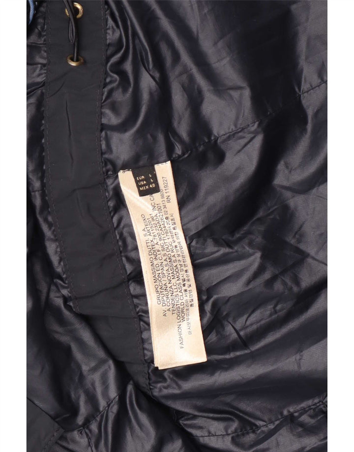 Massimo Dutti Mens Utility Jacket UK 40 Large Navy Blue Polyester