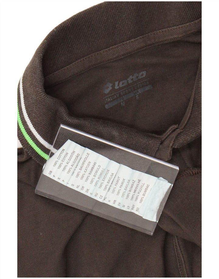 LOTTO Mens Polo Shirt Small Brown Cotton