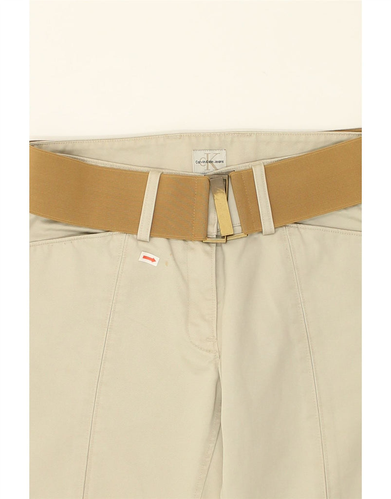 CALVIN KLEIN Womens Straight Casual Trousers W27 L29 Beige Cotton | Vintage Calvin Klein | Thrift | Second-Hand Calvin Klein | Used Clothing | Messina Hembry 