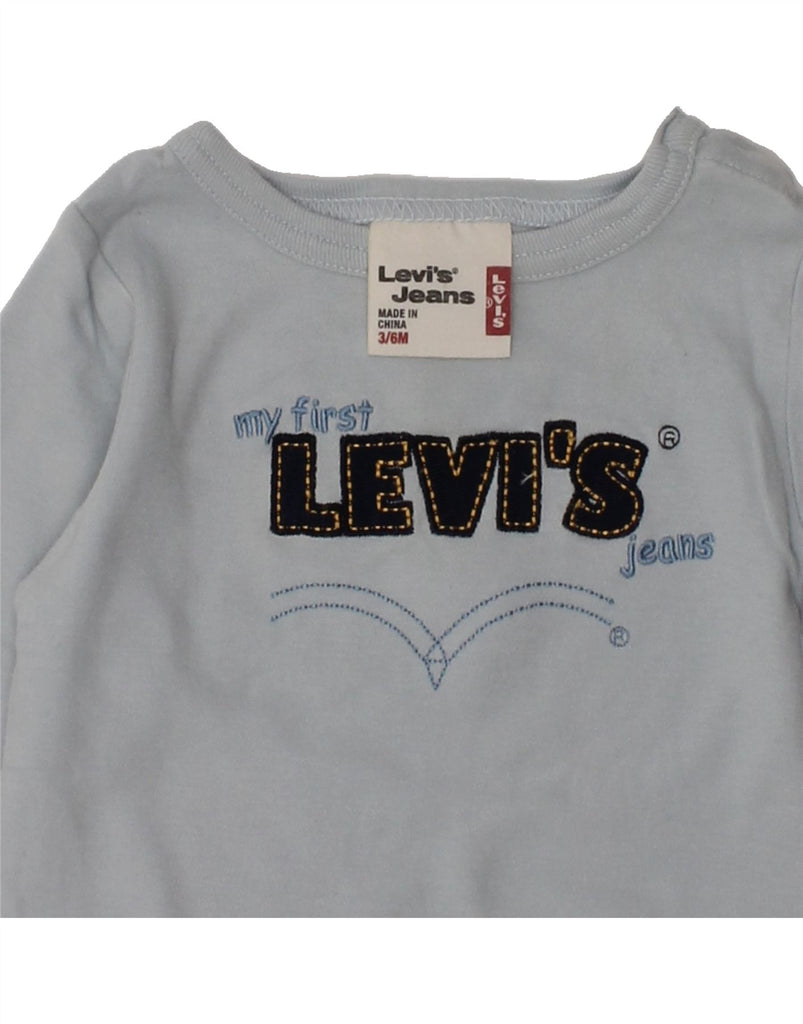 LEVI'S Baby Boys Long Sleeve Bodysuit 3-6 Months Blue Cotton | Vintage Levi's | Thrift | Second-Hand Levi's | Used Clothing | Messina Hembry 