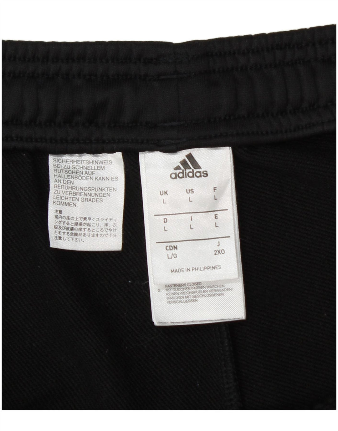 ADIDAS Mens Tracksuit Trousers Large  Black Polyester