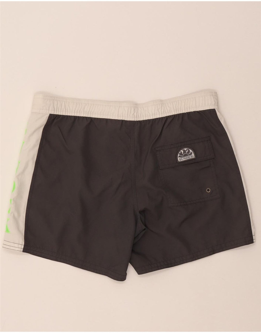 Sundek Mens Graphic Swimming Shorts Large Grey Colourblock