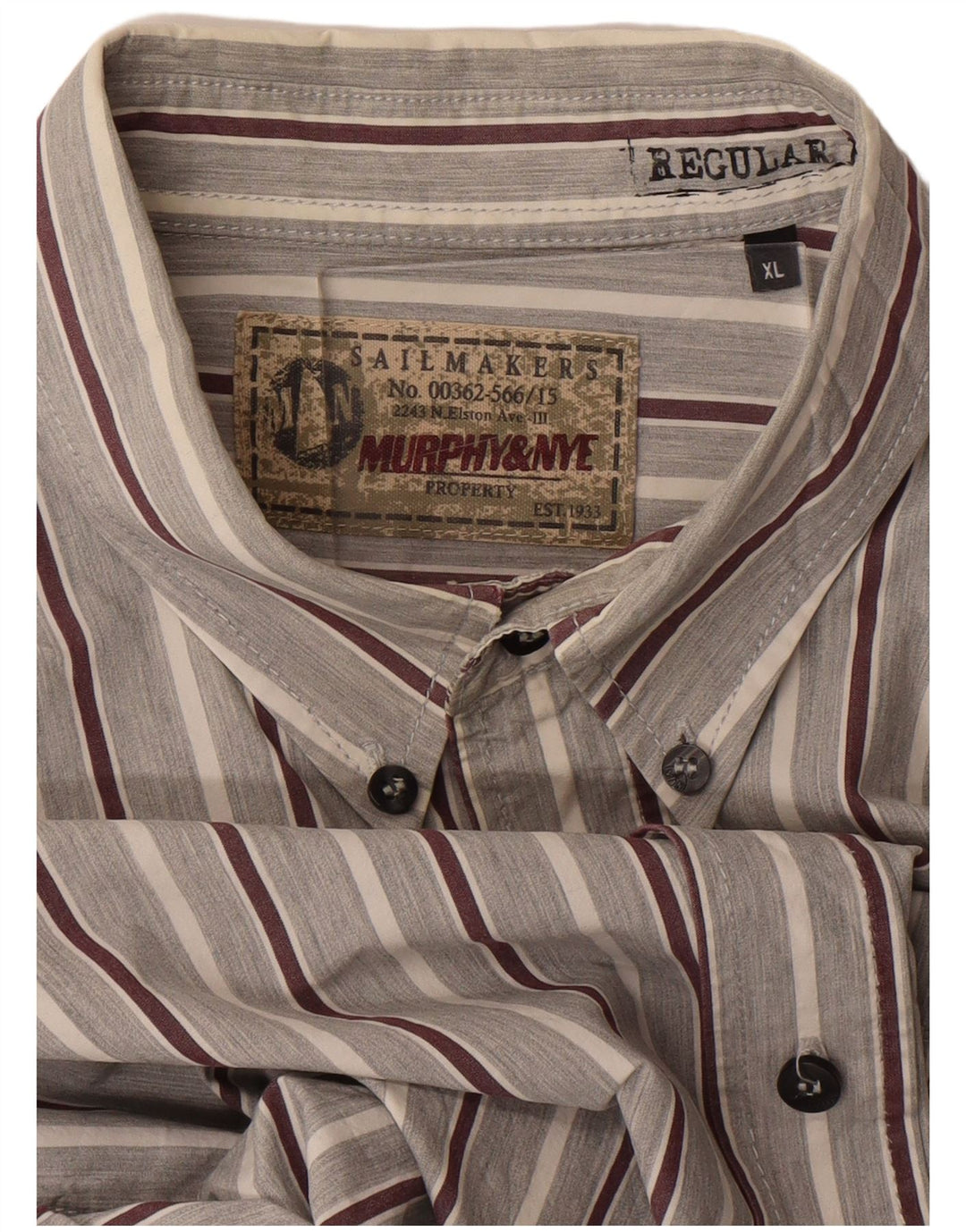 Murphy & Nye Mens Regular Fit Shirt XL Grey Striped